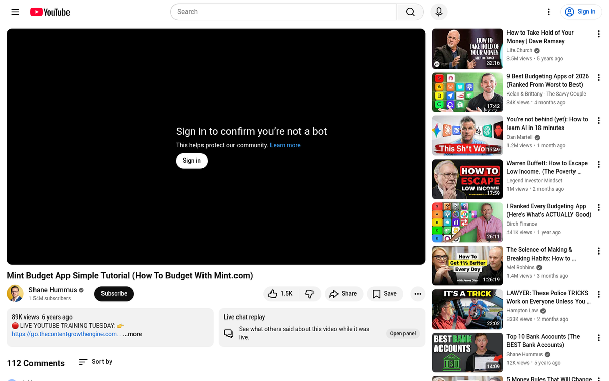 Mint financial app explainer video screenshot