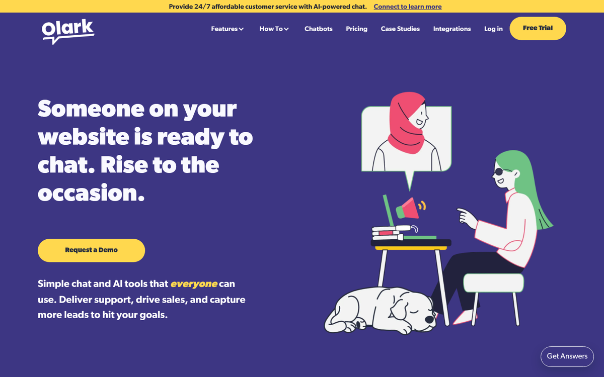 Olark live chat explainer video screenshot