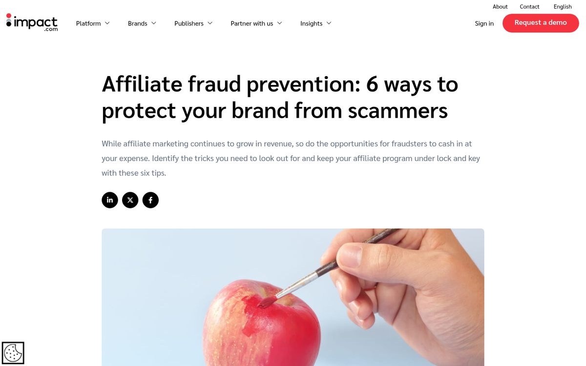 Warning sign for scam affiliate network