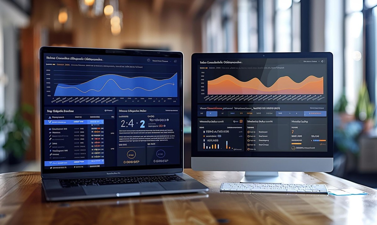 Person analyzing A/B test results on screen