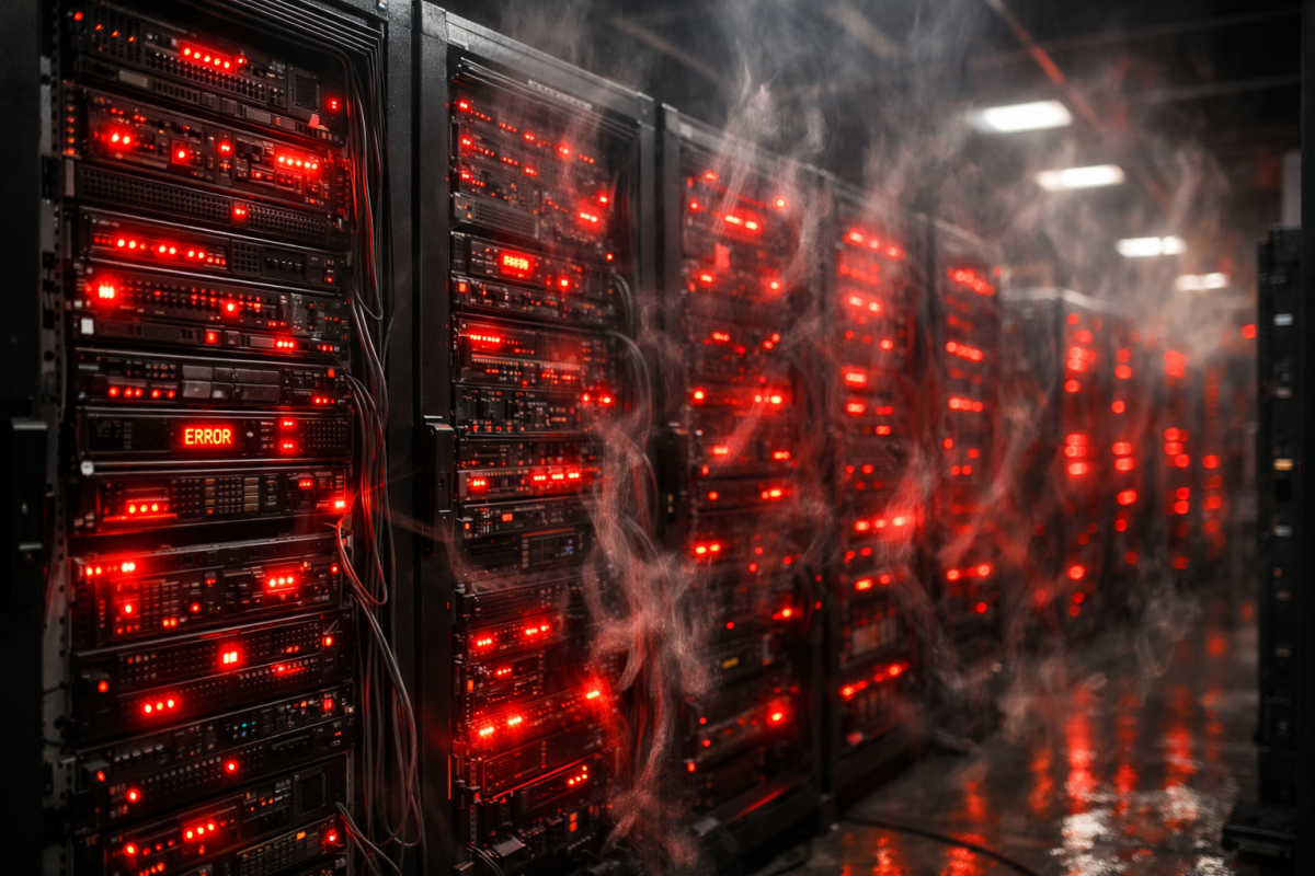 Server overwhelmed by flood of malicious traffic