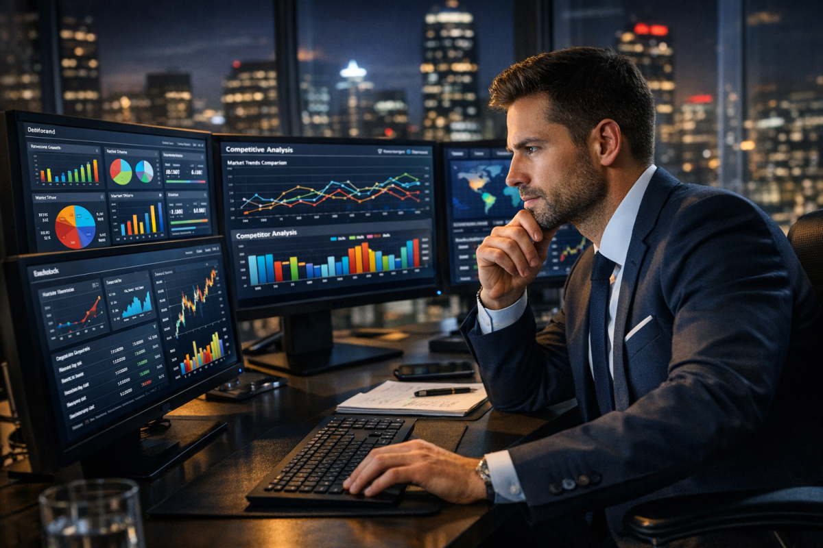 Competitor analysis chart showing undercutting strategies