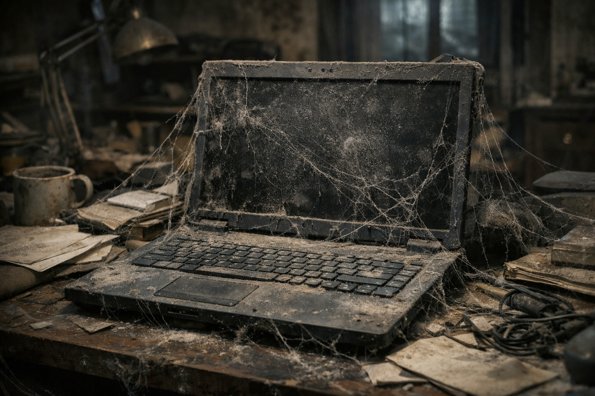 Neglected website with outdated design and content