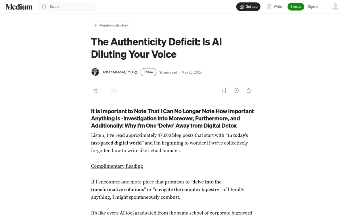 Identical blog posts lacking unique content