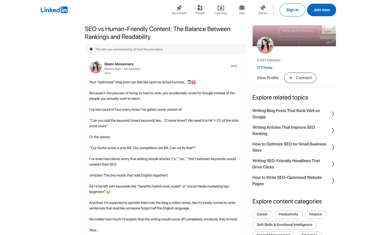 SEO metrics overshadowing quality written content
