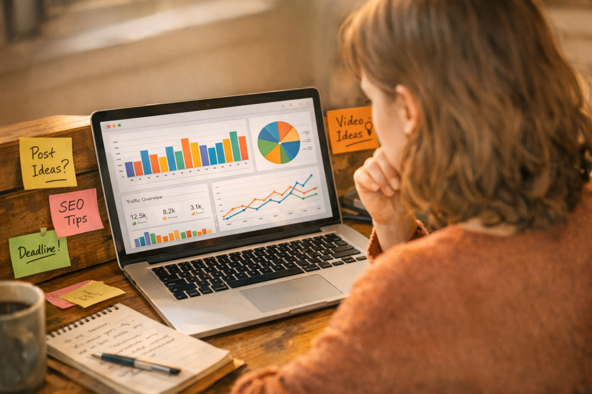 Person reading and responding to user comments