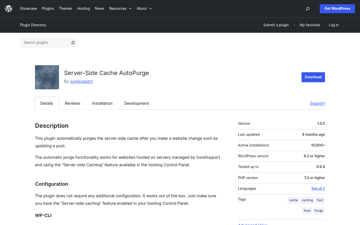 Server-side caching improving website performance diagram