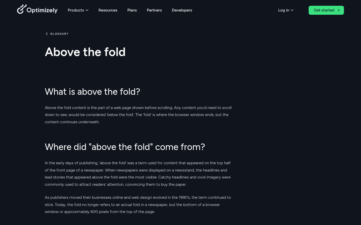 Mobile webpage with key content highlighted first