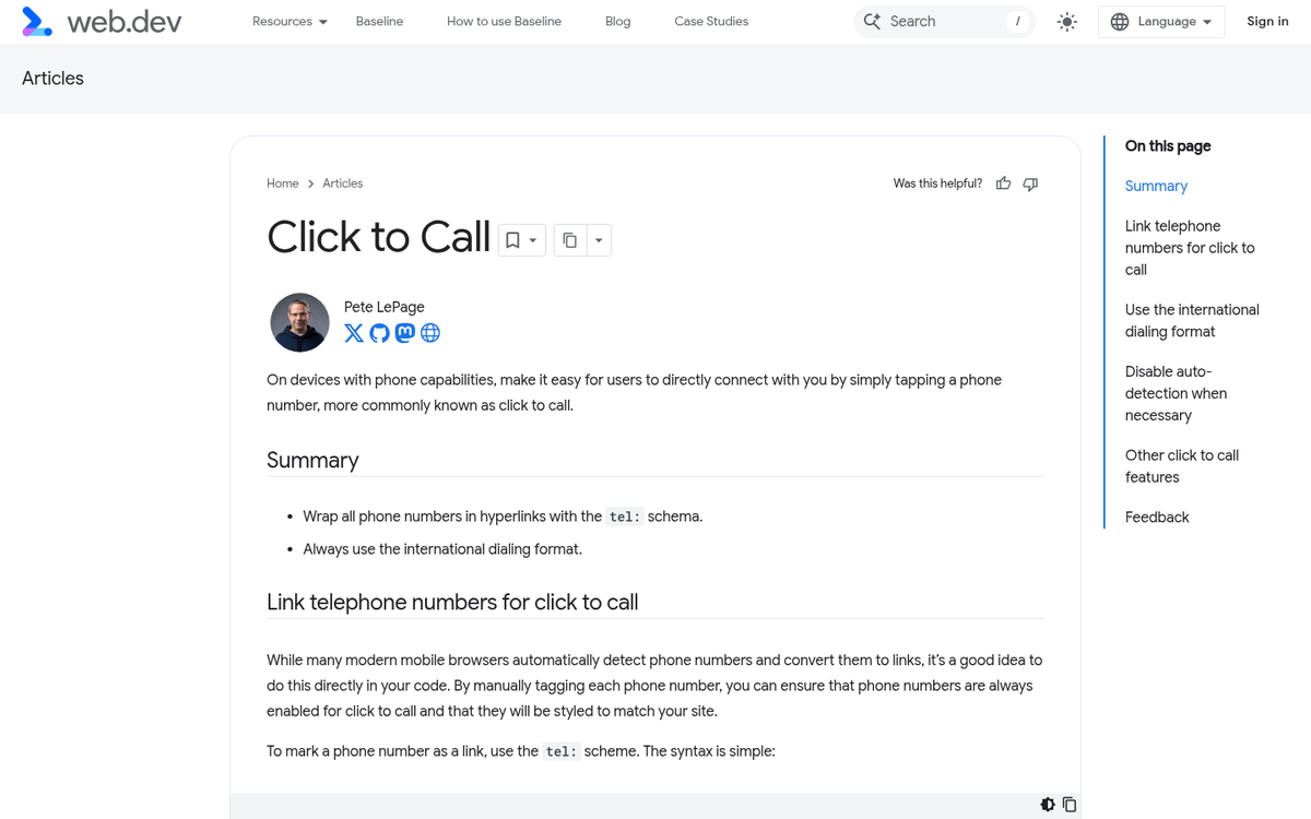 Smartphone displaying mobile-optimized website features