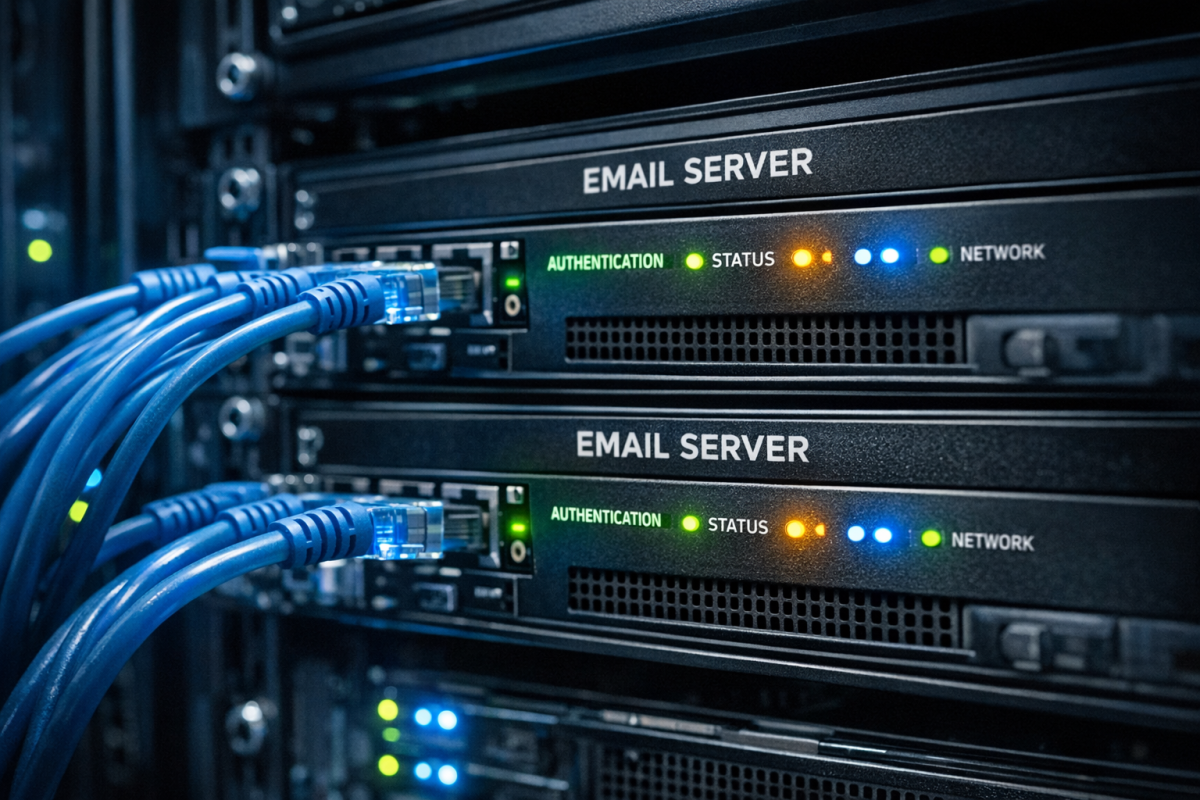 Email authentication settings configuration screen
