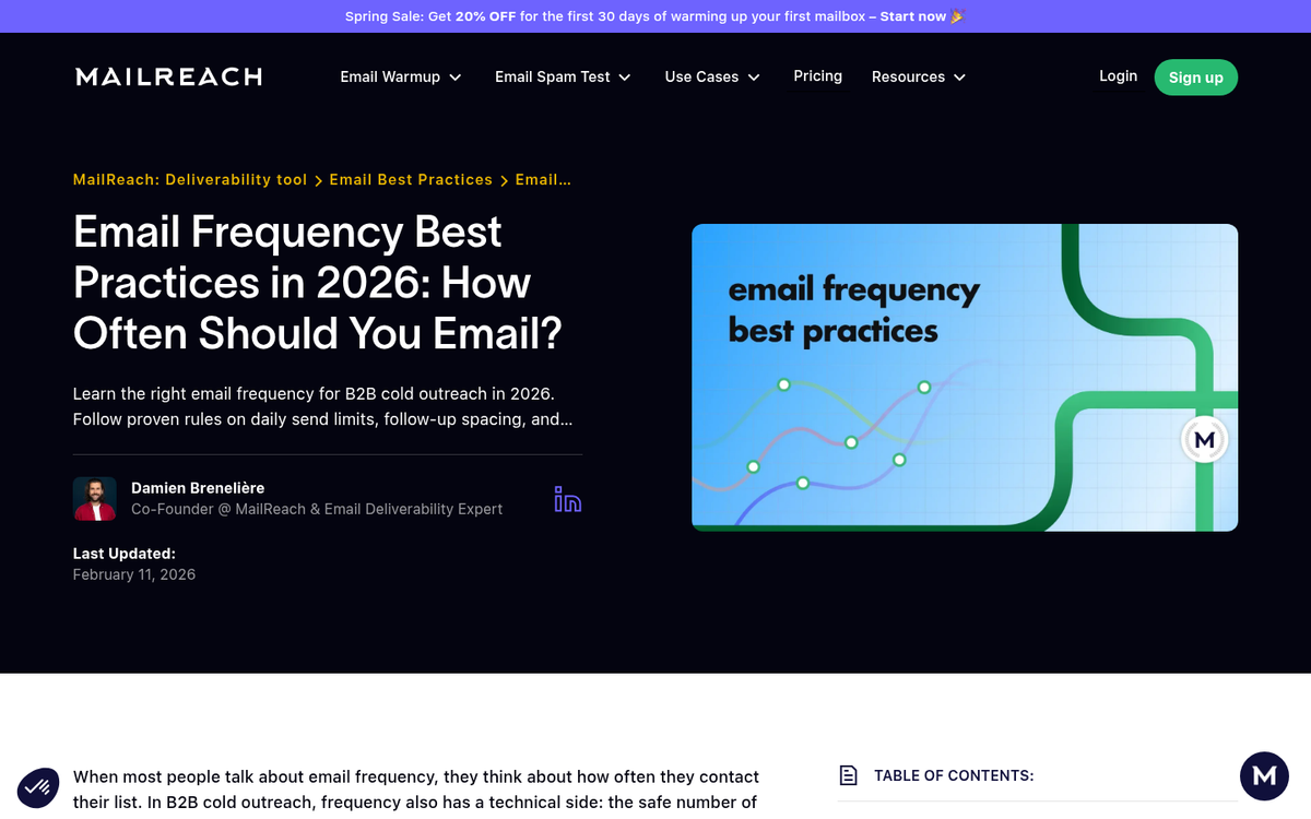 Frequent email newsletter sending schedule calendar