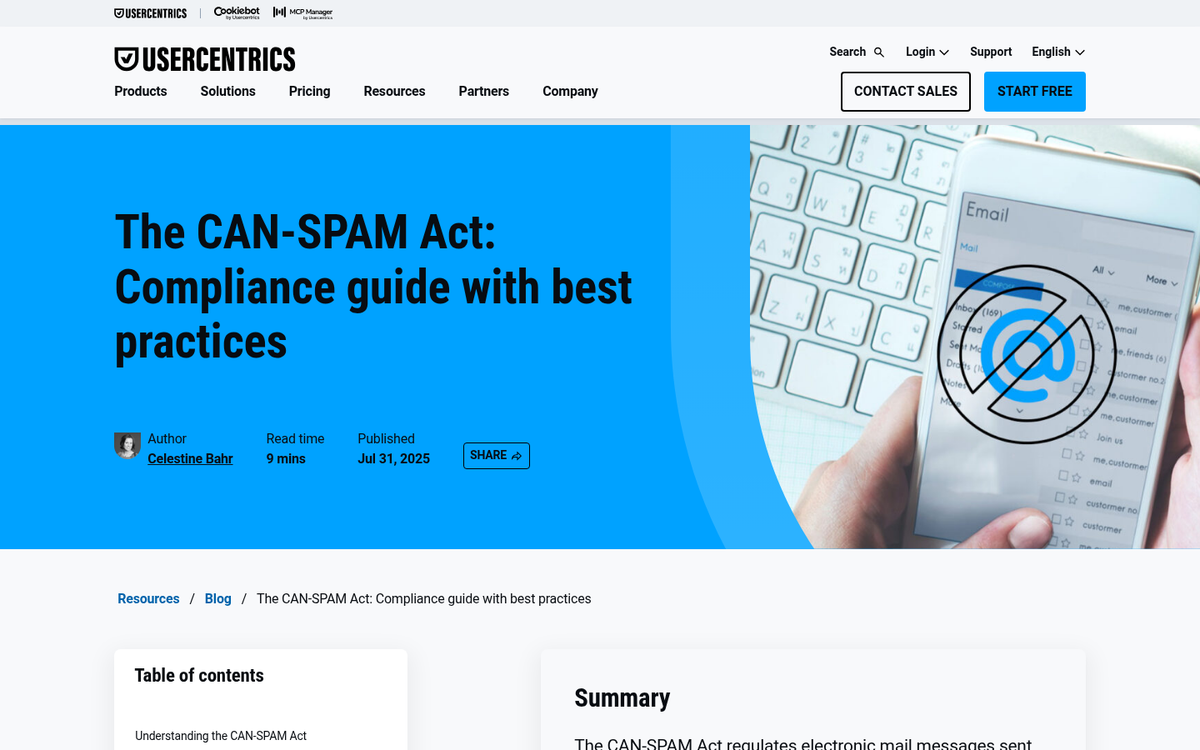 CAN-SPAM Act compliance checklist for emails