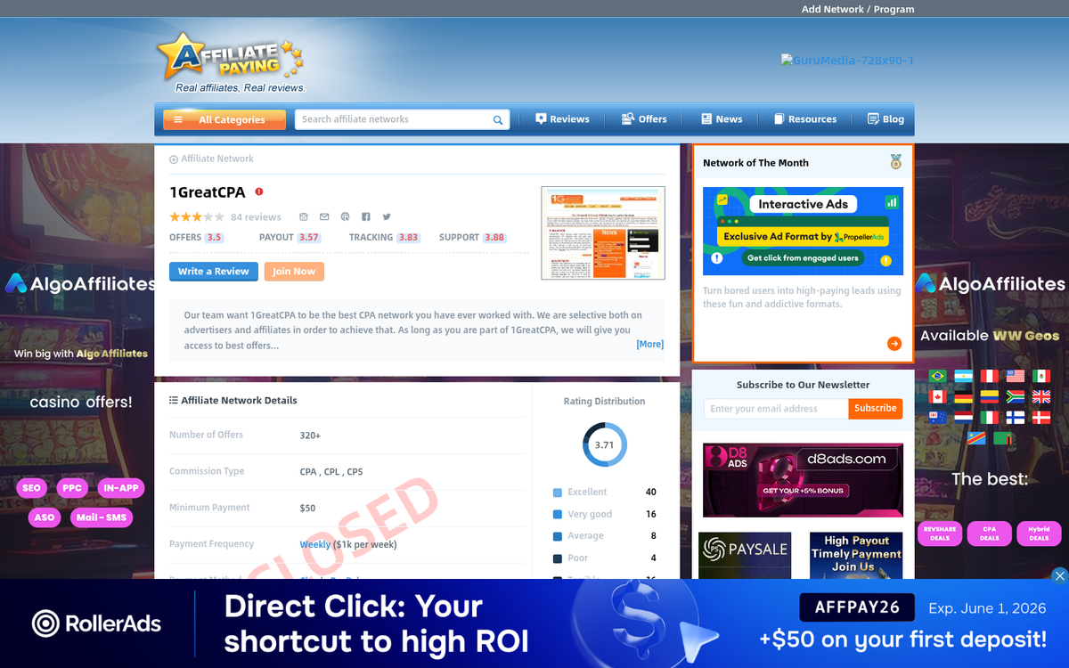 1GreatCPA website homepage screenshot