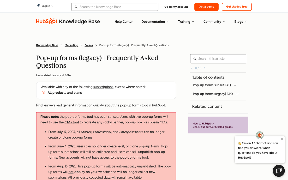 Website contact form on a webpage