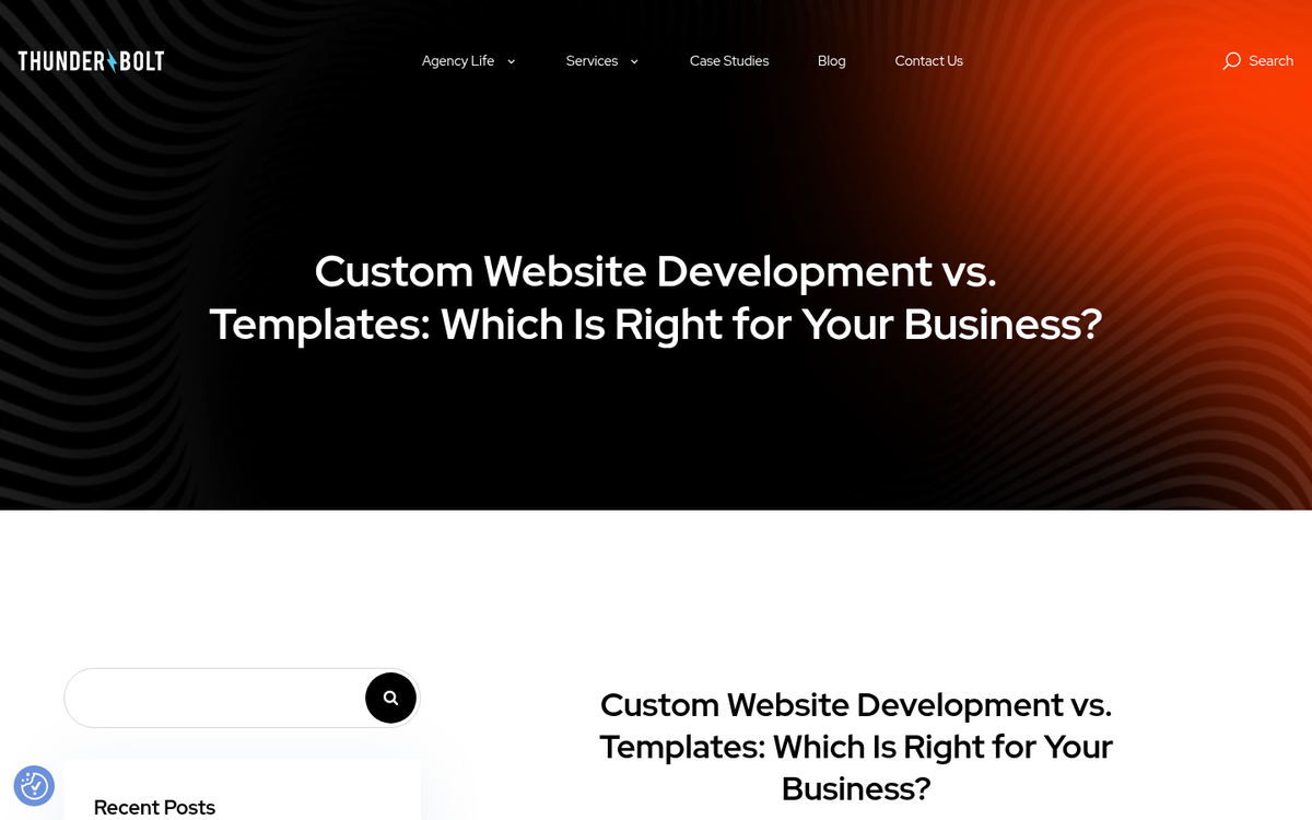 Unique website design on desktop screen