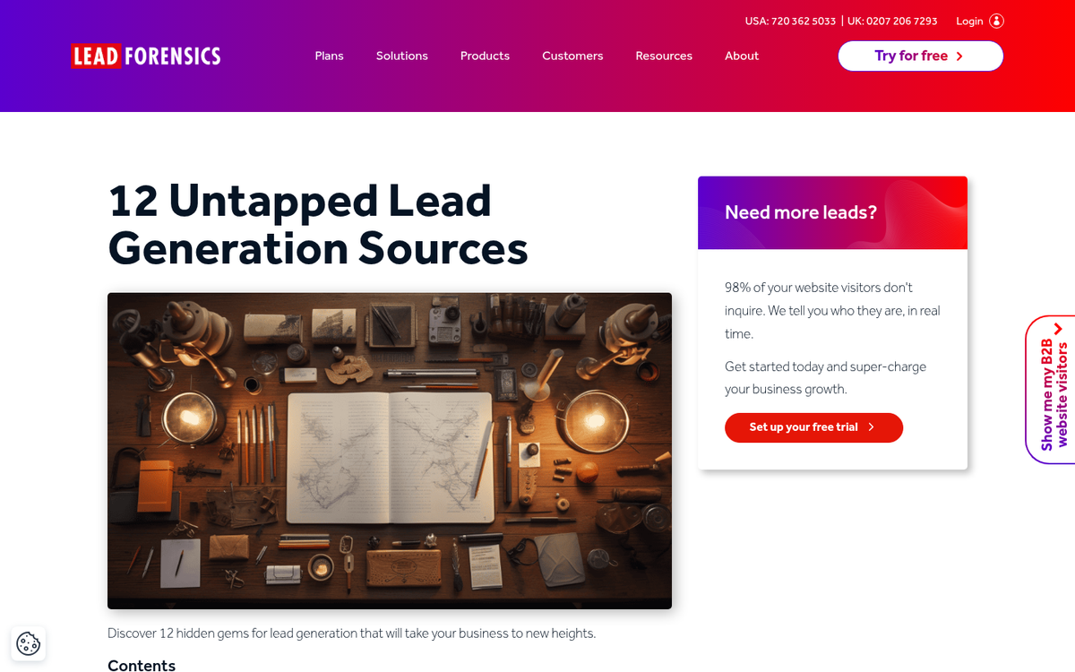 Wide foundation of diverse lead generation channels