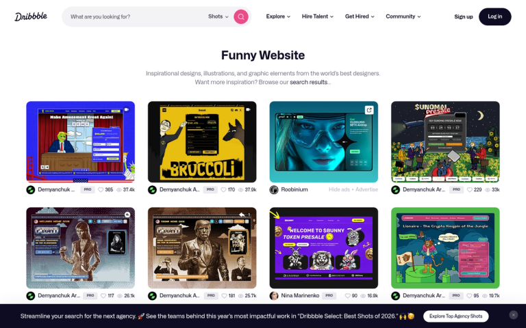Fresh content displayed on modern webpage