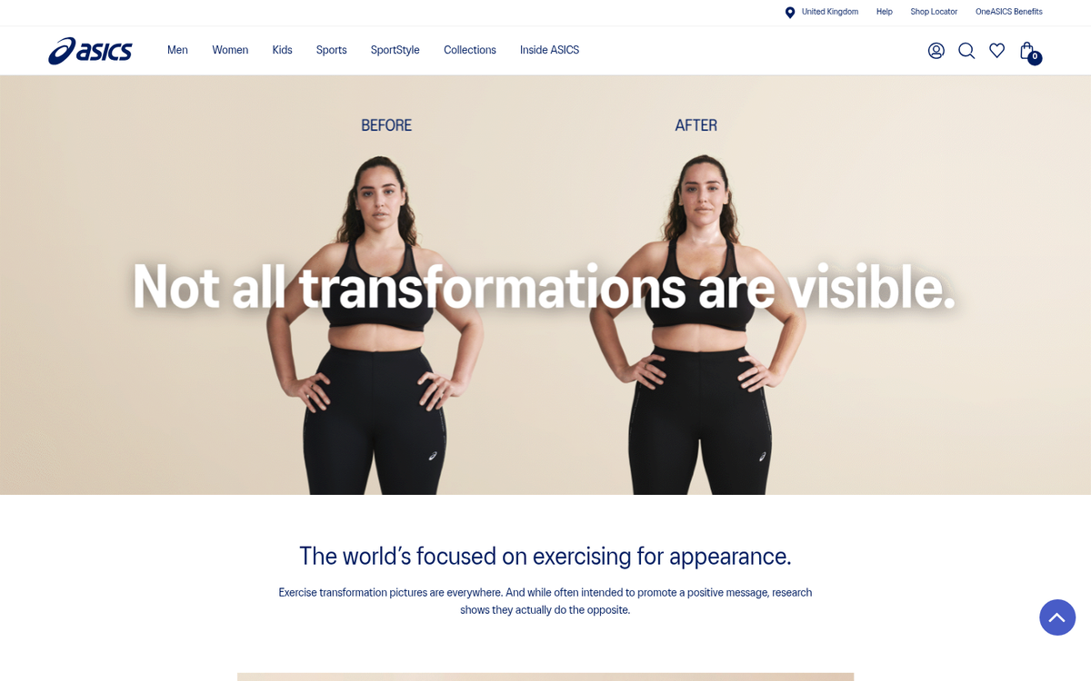 Website with bold contrasting color sections