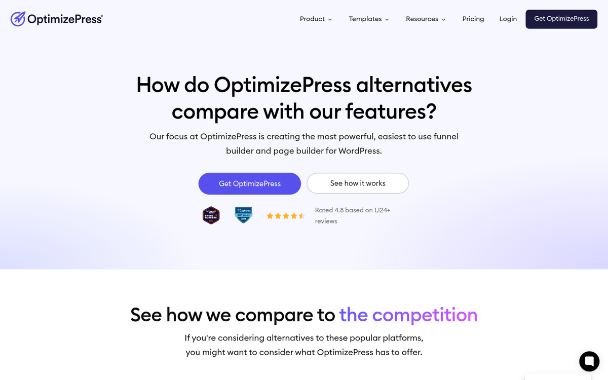 OptimizePress compared to competing WordPress builders
