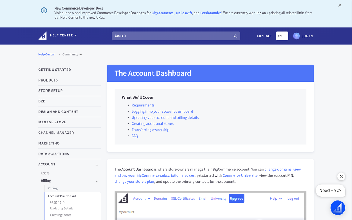 BigCommerce eCommerce platform homepage screenshot