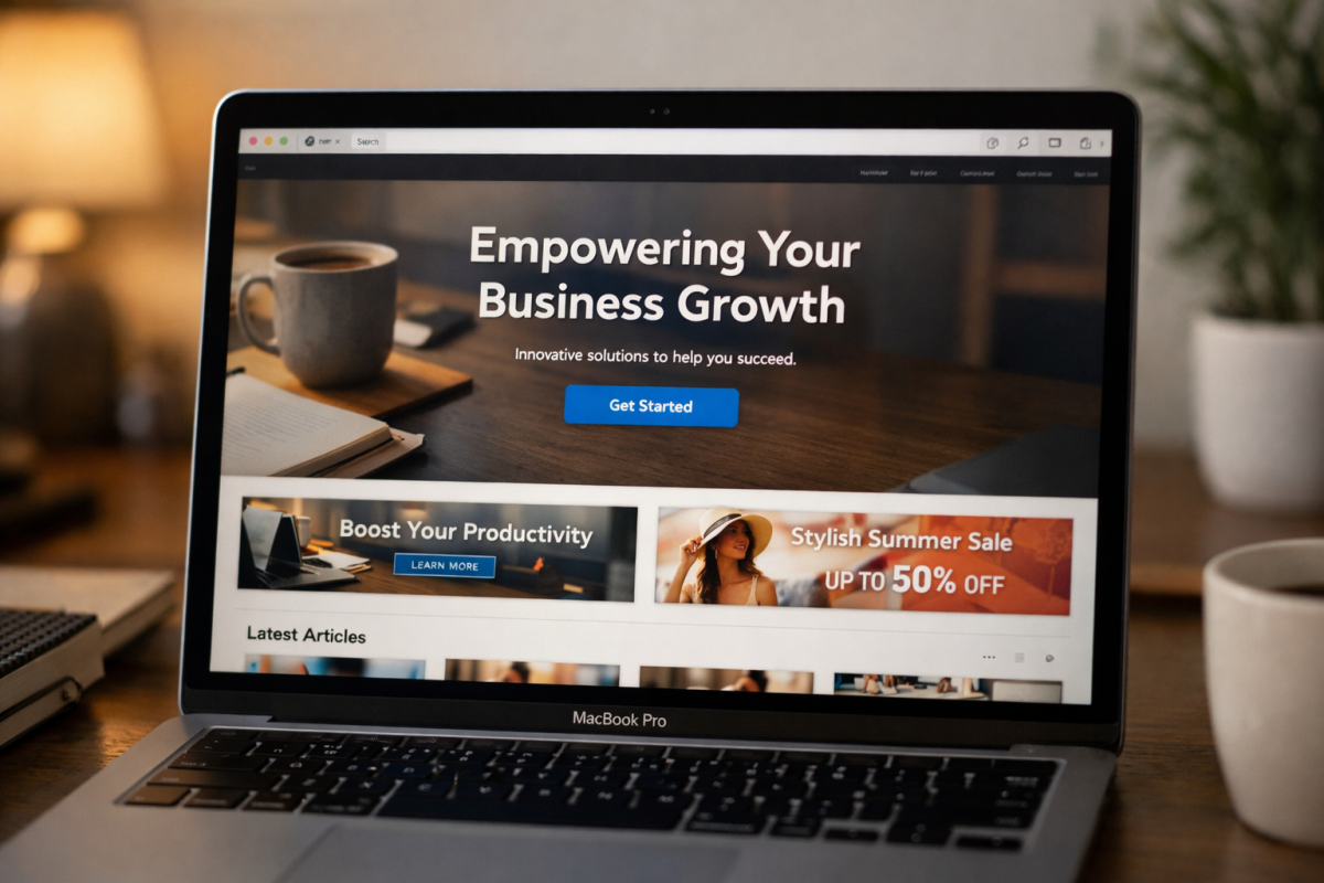 Website displaying banner advertisement revenue