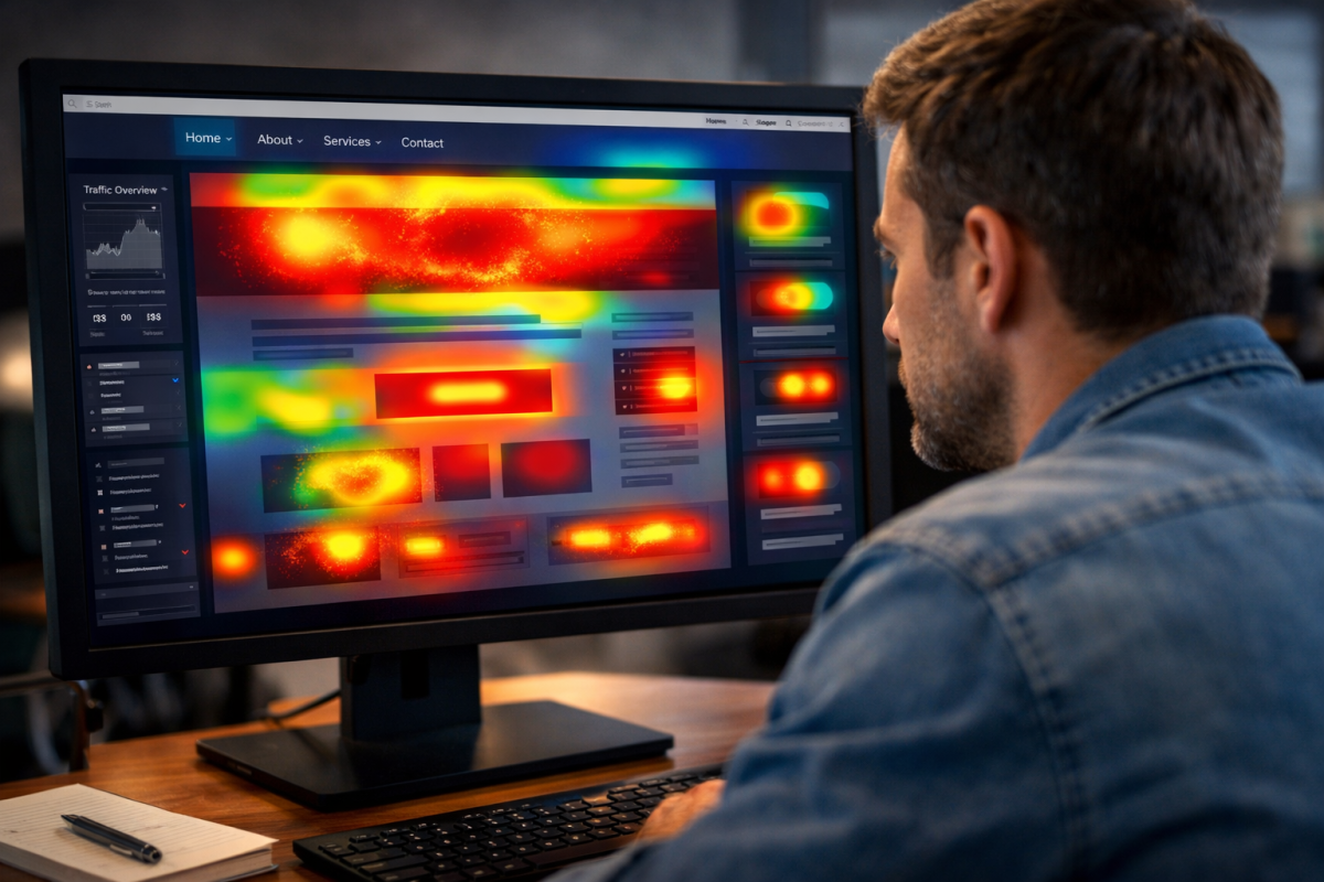 Website layout highlighting high traffic ad placement