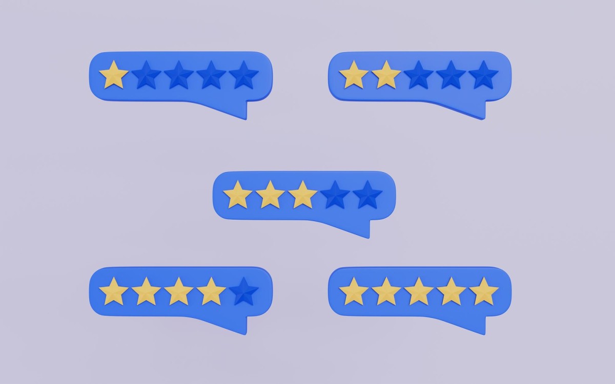 Customer leaving a positive online review