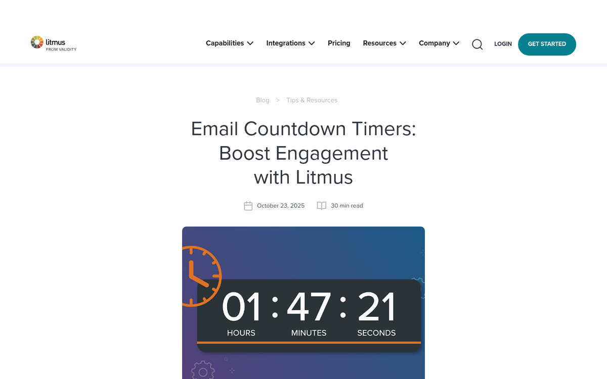 Automated countdown timer email marketing example
