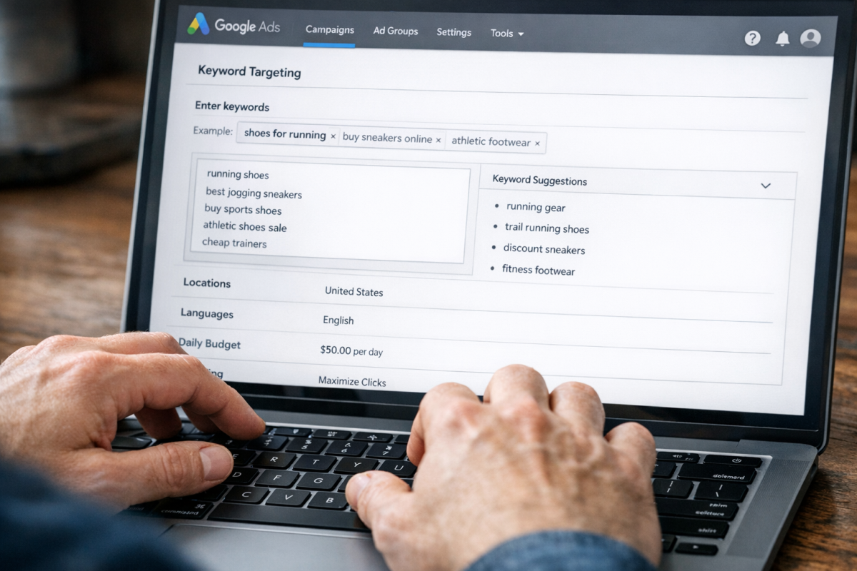 AdWords keyword match type selection options