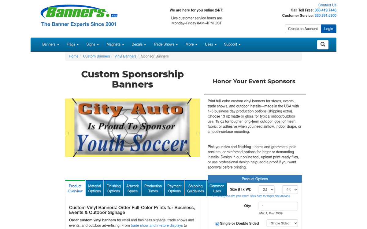 Business sponsor banner at networking event