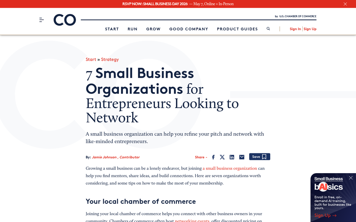 Local business networking event in community