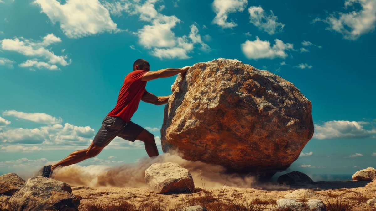 Person persistently working at a computer
