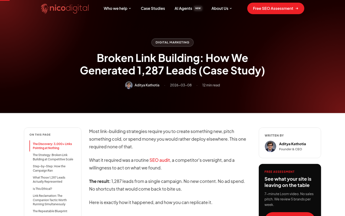 Competitor backlink profile analysis screenshot