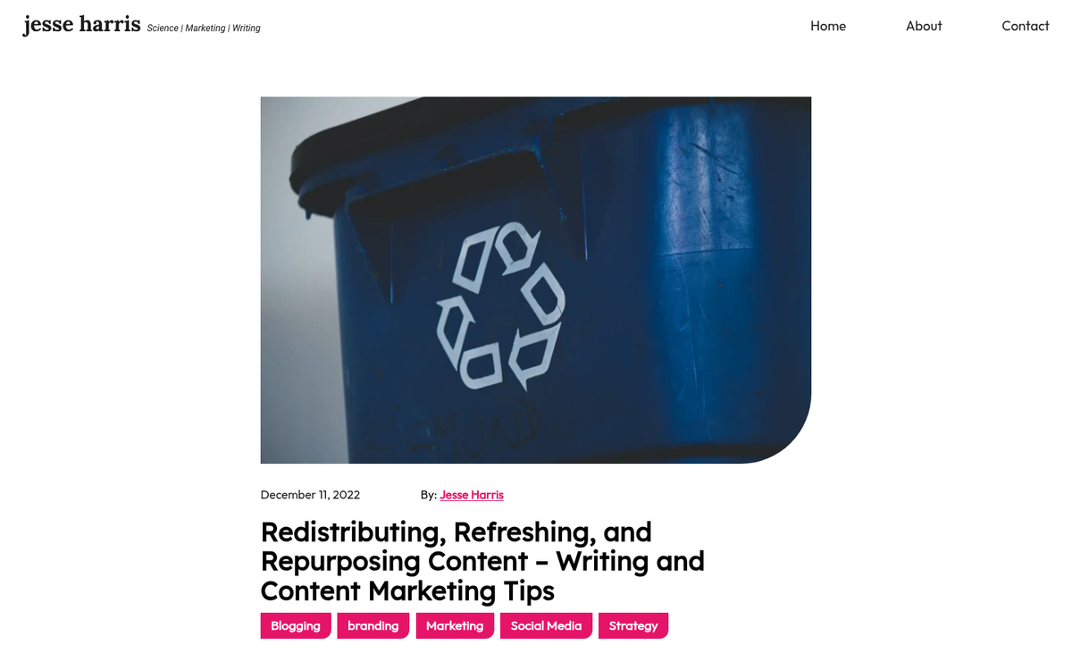 Recycled blog post falsely labeled as new