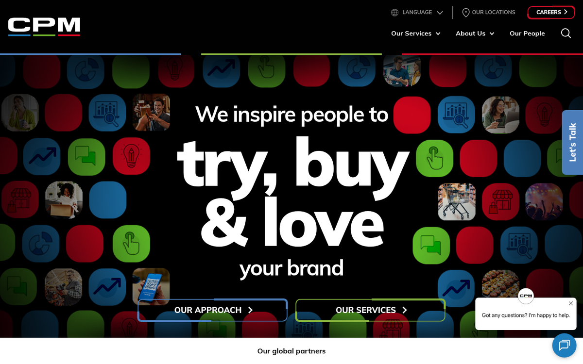 CPM advertising agency website screenshot