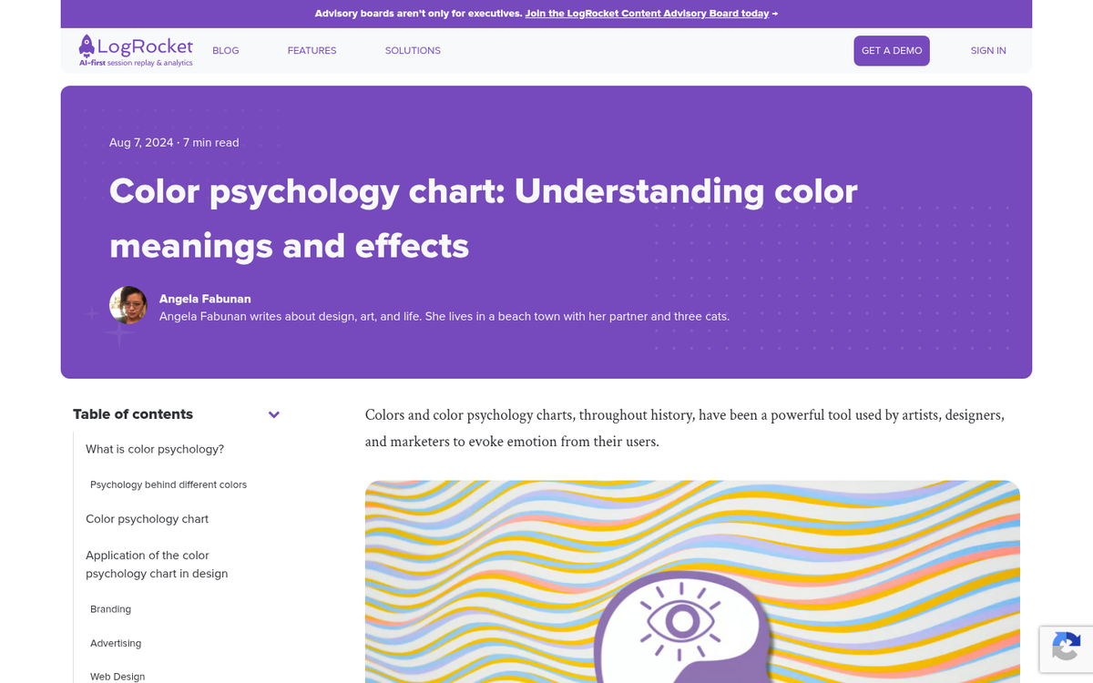 North American color psychology association chart