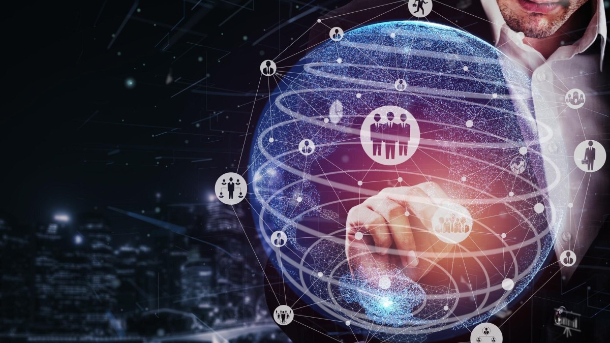 Affiliate marketing network partnership concept illustration