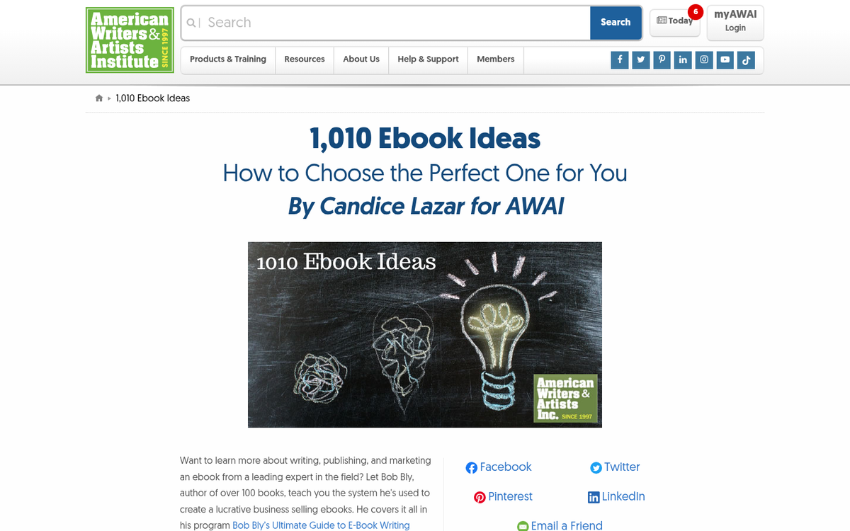 Person brainstorming eBook topic ideas
