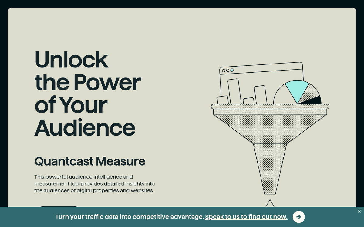 Quantcast website traffic estimation dashboard interface