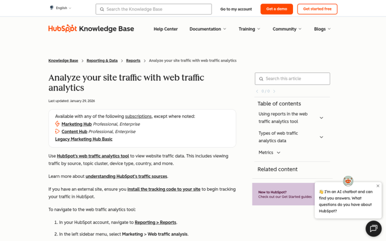Website traffic analytics dashboard with visitor data