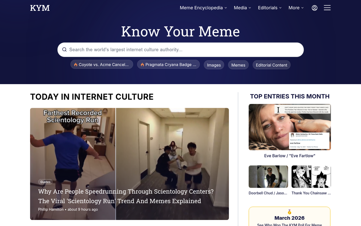 Popular internet memes displayed on screen