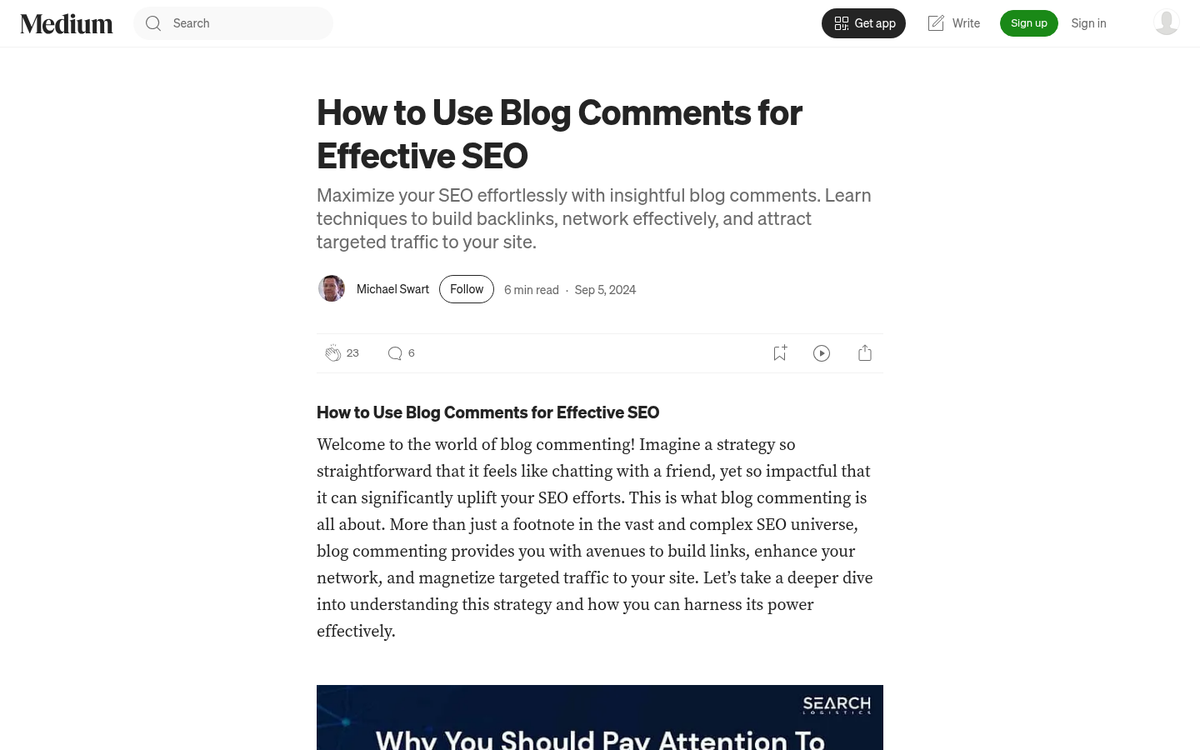 Laptop screen displaying blog search results