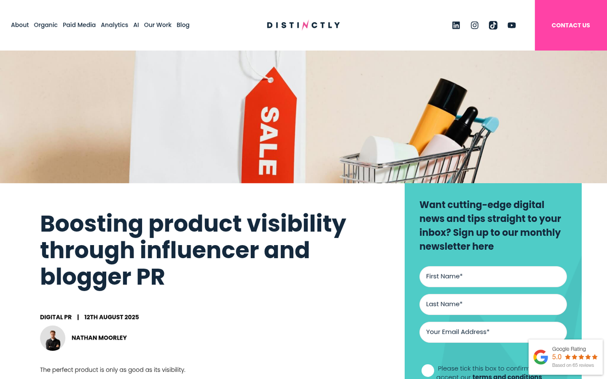 Influencer reviewing and sharing an infographic