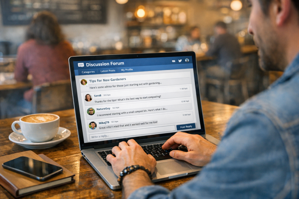 People discussing and sharing content online