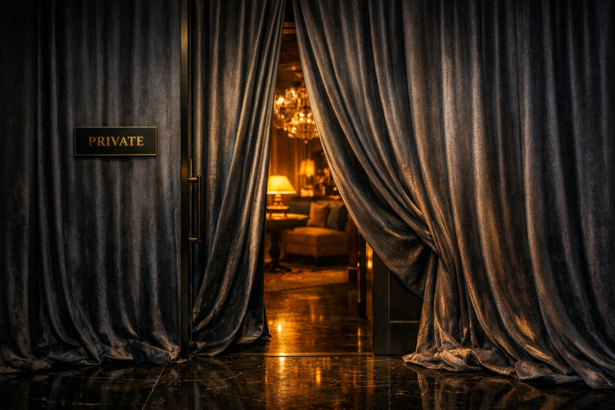 Exclusive VIP badge with velvet rope