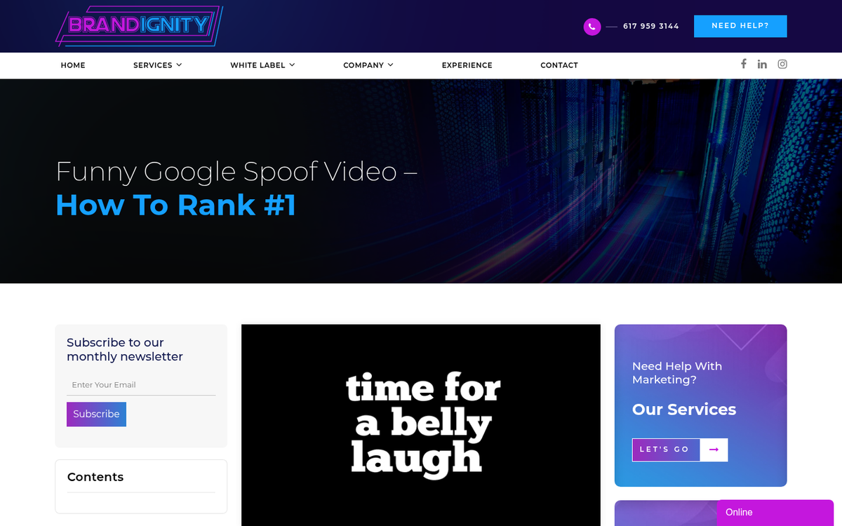 Hilarious SEO video meme screenshot