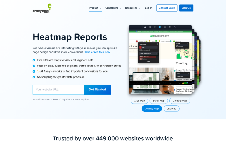 Website with visible display ad placement