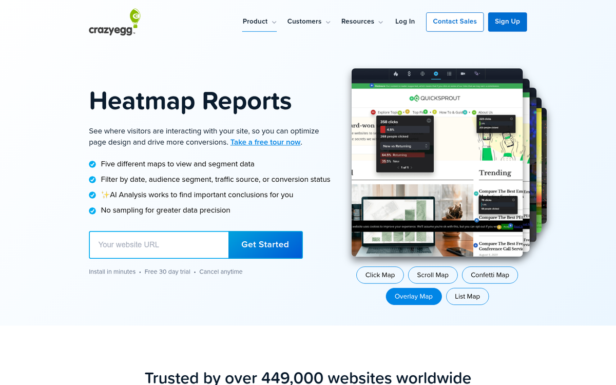 Website with visible display ad placement