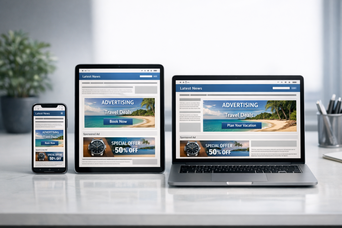 Responsive ad code on multiple devices