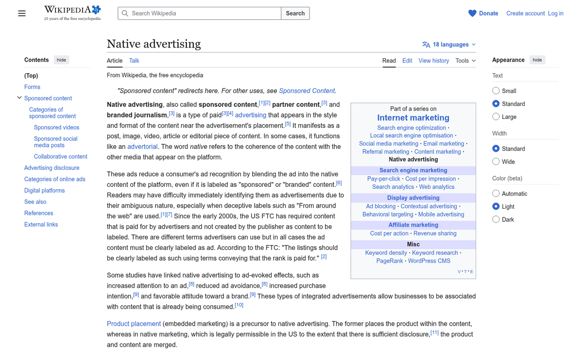 Website with seamlessly integrated display advertisements